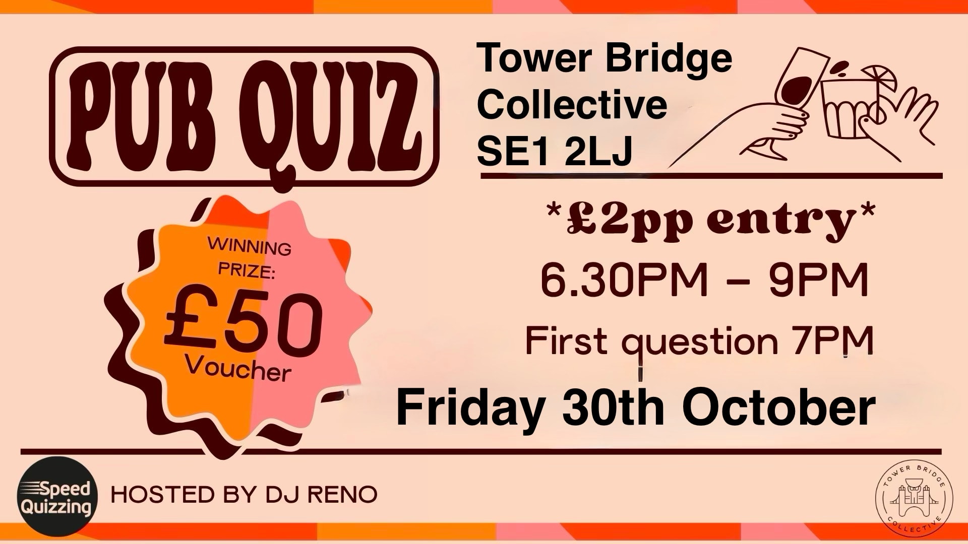 PUB QUIZ poster for Tower Bridge Collective